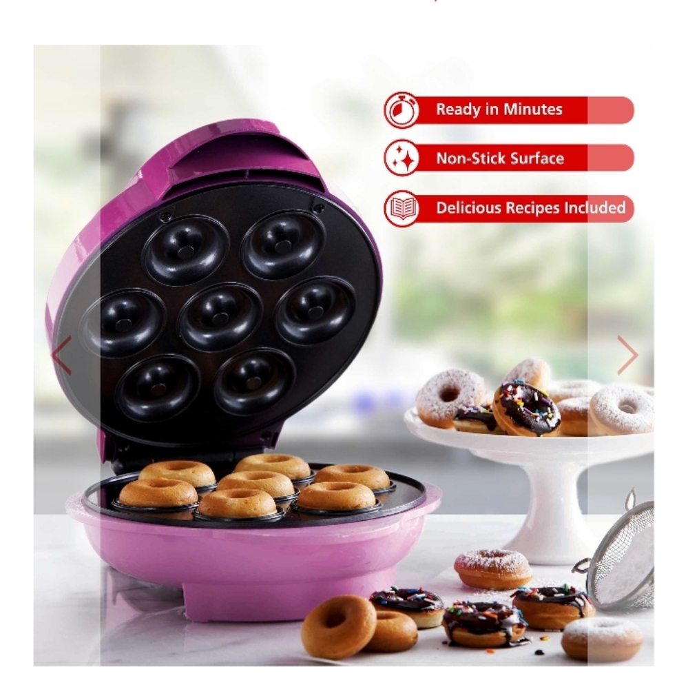 NIB Brentwood Mini Donut Maker in Pink - Picture 6 of 7